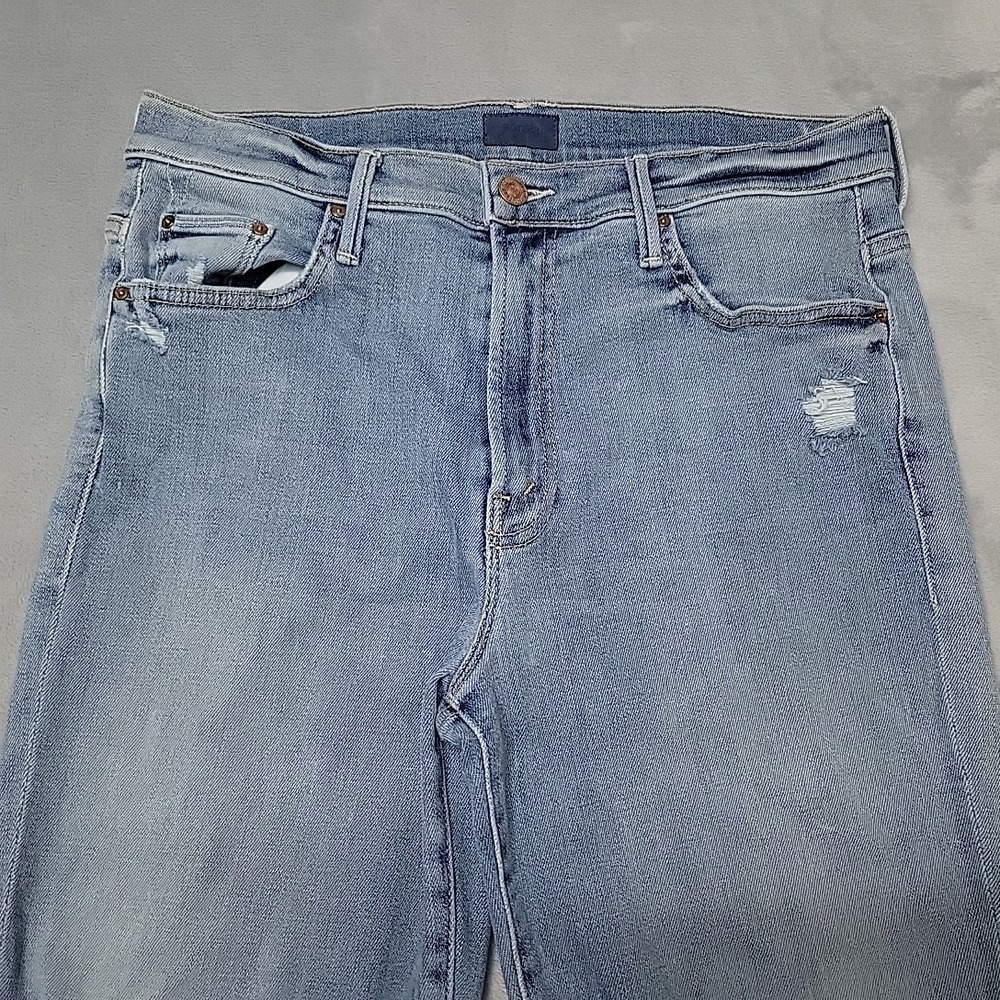 Mother Jeans Womens 31 Blue Insider Crop Step Fray Chatterbox Made In USA - Picture 3 of 11